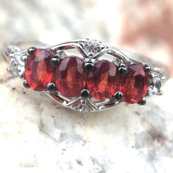 Genuine Ruby Ring 9K White Gold Size 6 Natural Gemstones - Only 1 Available! - Picture 6 of 16